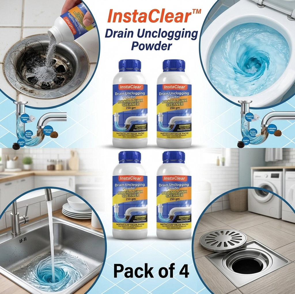 InstaClear™ Drain Unclogging Powder 250 gm (Pack of 4)